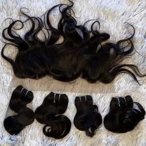 Hair Extensions Brown Wavy, 5 Pieces